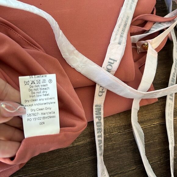 NWT HOUSE OF CB MARCIELLA ROSE DRAPED CORSET MIDI DRESS PINK - Picture 9 of 16